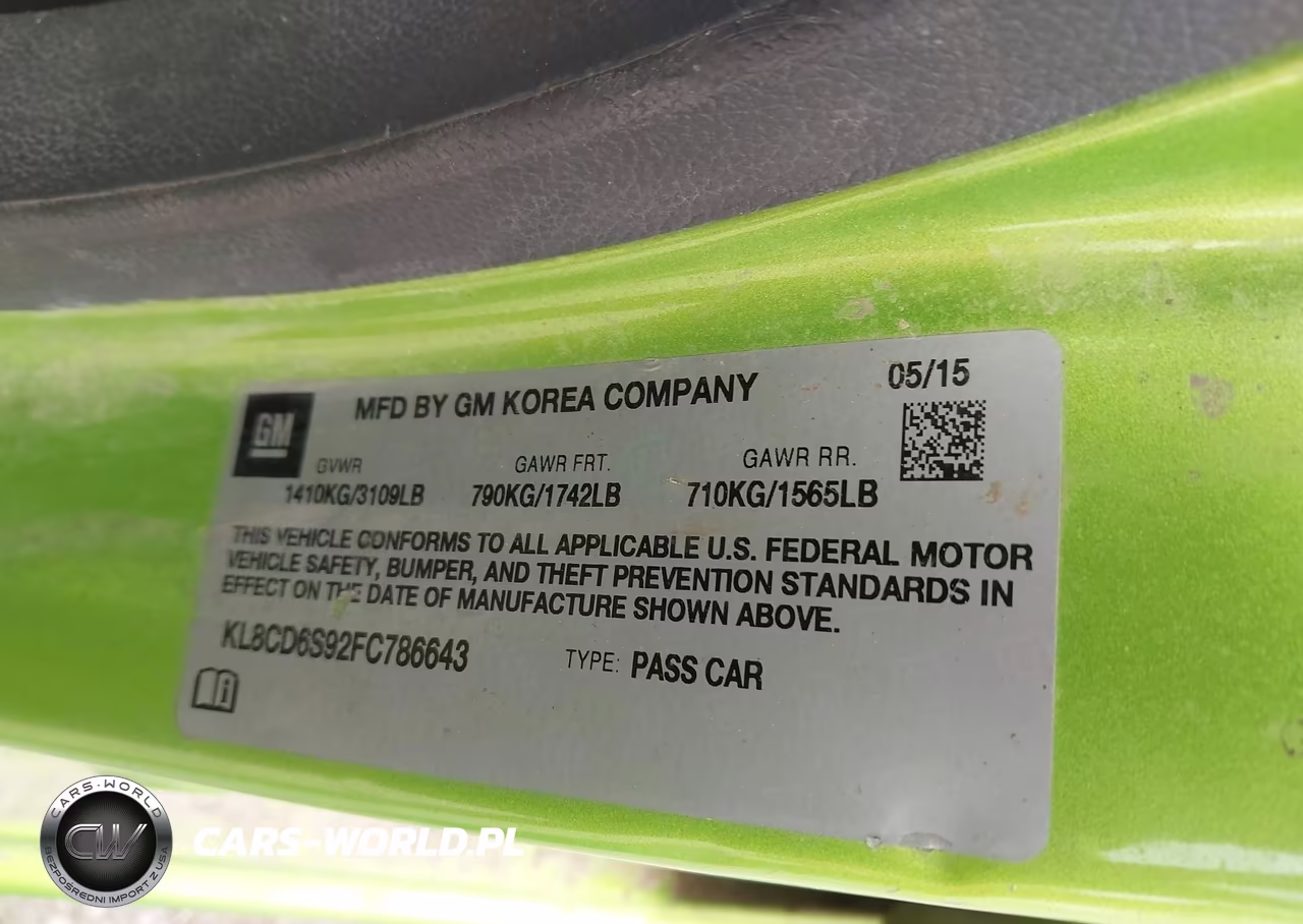 2015 Chevrolet Spark 1Lt Cvt VIN:KL8CD6S92FC786643 - 9
