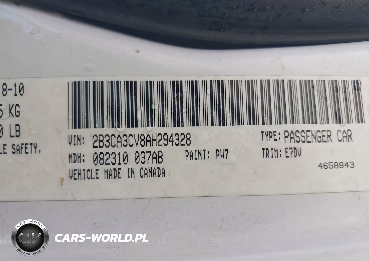 2010 Dodge Charger Sxt VIN:2B3CA3CV8AH294328 - 9