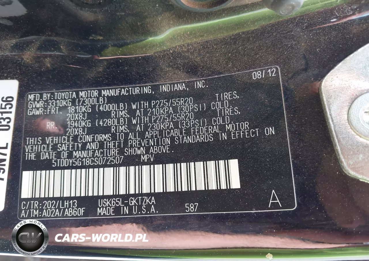 2012 Toyota Sequoia Platinum 5.7L V8 VIN:5TDDY5G18CS072507 - 9