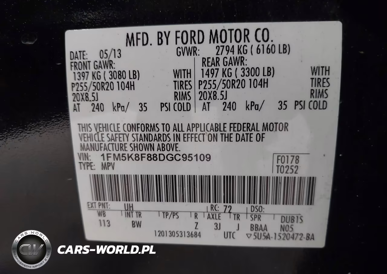 2013 Ford Explorer Limited VIN:1FM5K8F88DGC95109 - 9