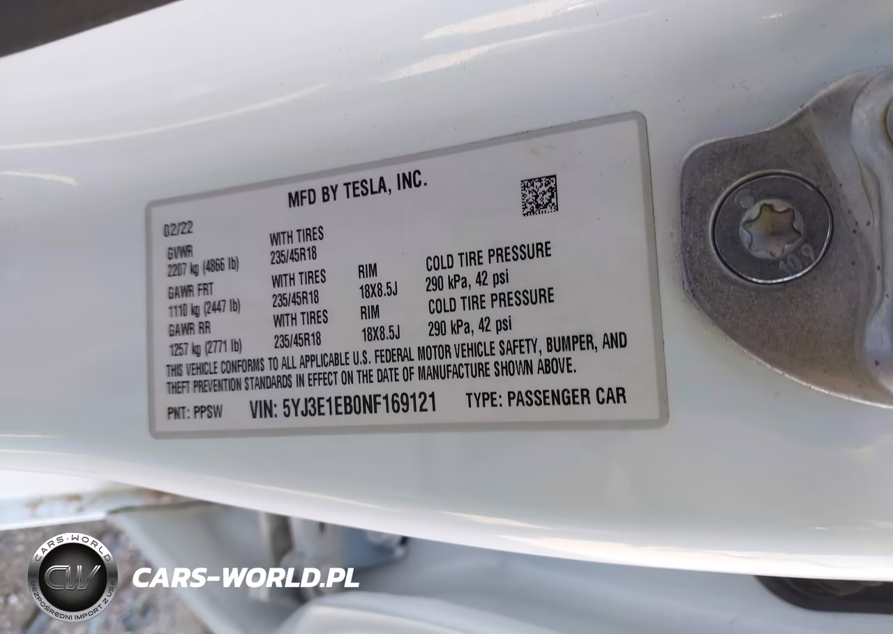 2022 Tesla Model 3 Long Range Dual Motor All-Wheel Drive VIN:5YJ3E1EB0NF169121 - 9