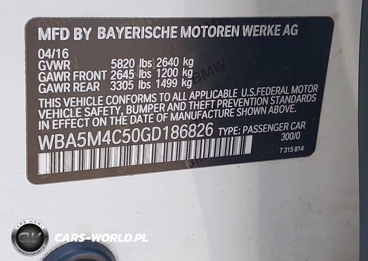 2016 BMW 535I Gran Turismo xDrive VIN:WBA5M4C50GD186826 - 9