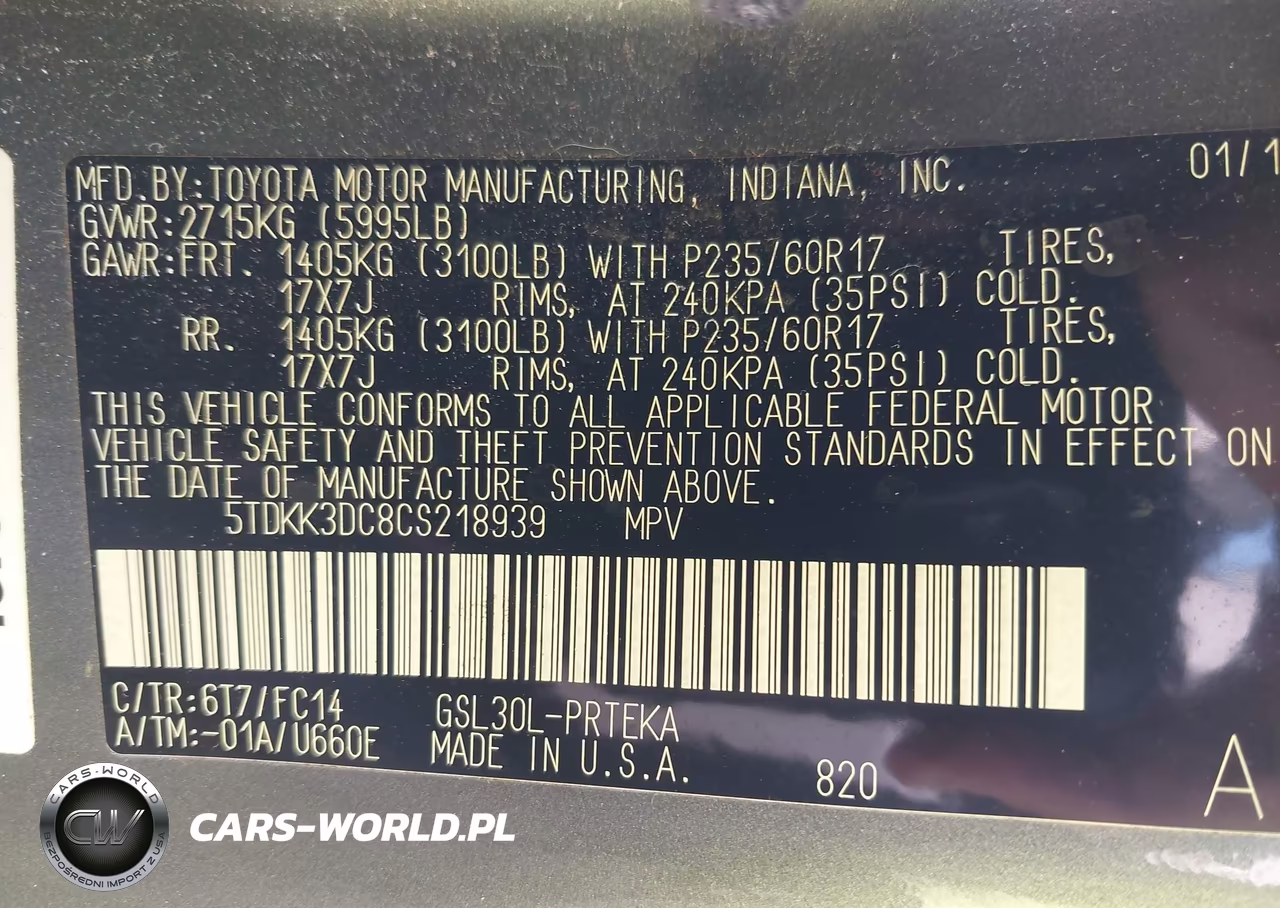 2012 Toyota Sienna Le V6 8 Passenger VIN:5TDKK3DC8CS218939 - 9