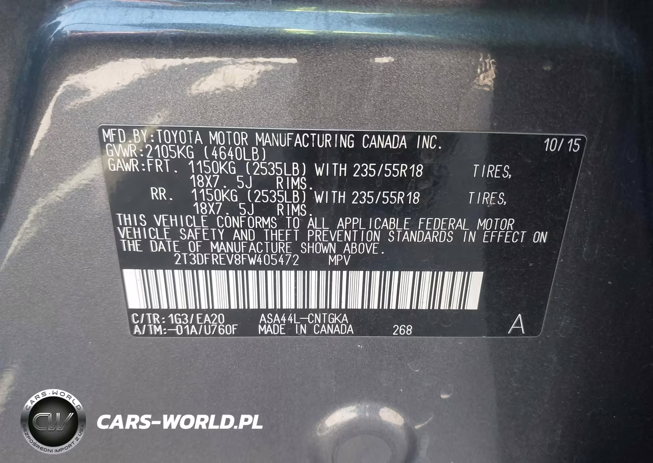 2015 Toyota Rav4 Limited VIN:2T3DFREV8FW405472 - 9