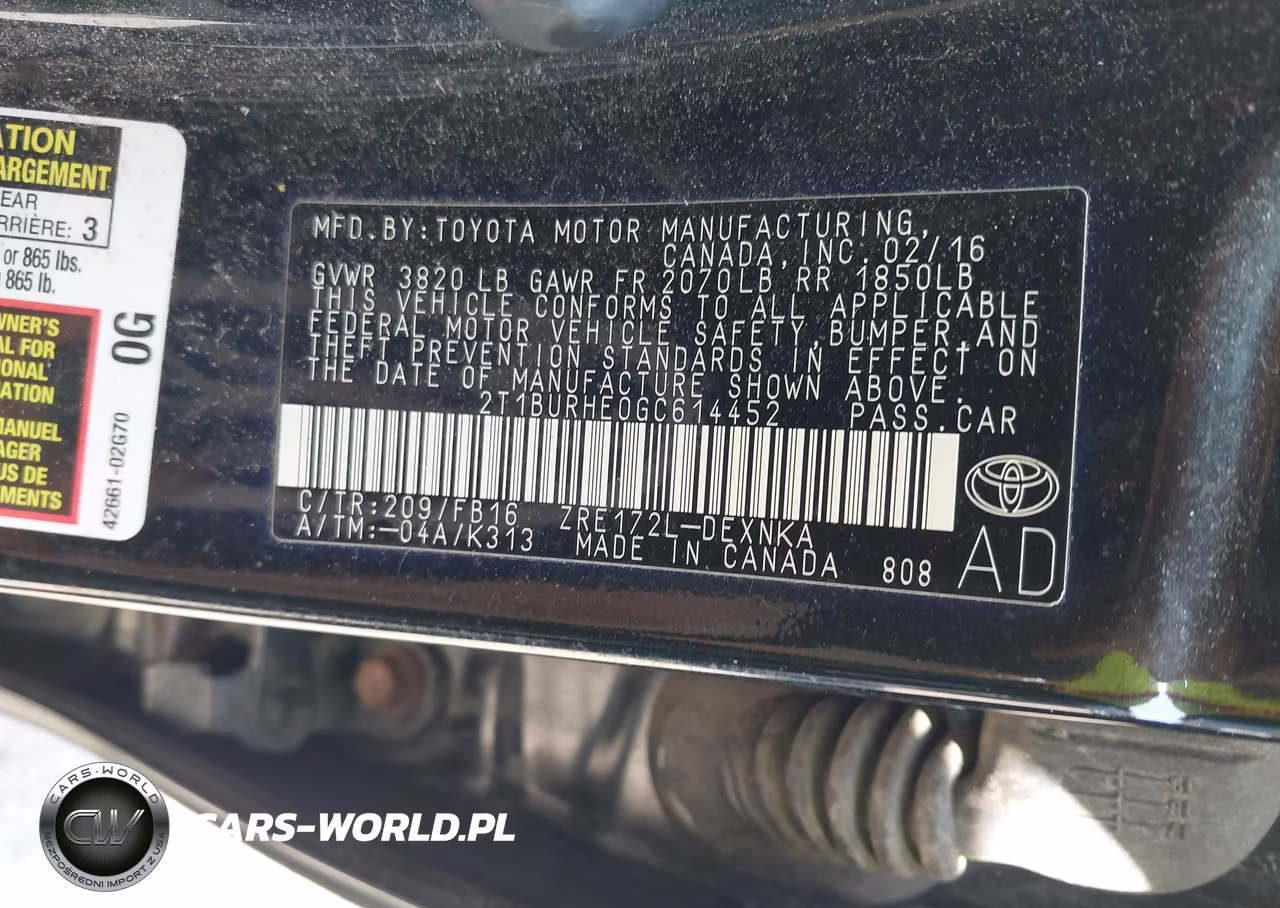 2016 Toyota Corolla Le VIN:2T1BURHE0GC614452 - 9