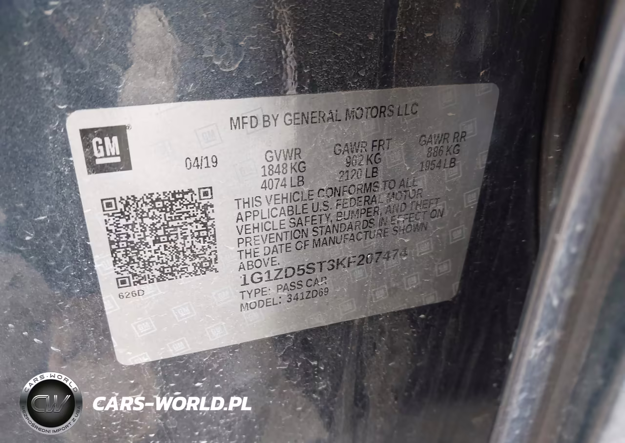 2019 Chevrolet Malibu Lt VIN:1G1ZD5ST3KF207474 - 9