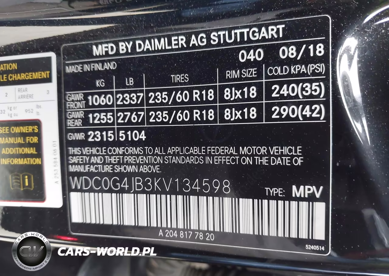 2019 Mercedes-Benz Glc 300 VIN:WDC0G4JB3KV134598 - 9