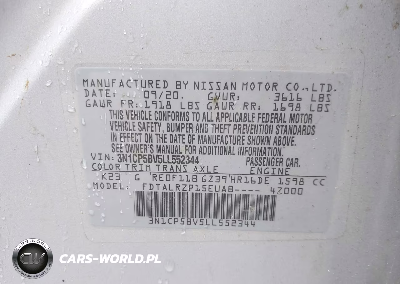 2020 Nissan Kicks S Xtronic Cvt VIN:3N1CP5BV5LL552344 - 9