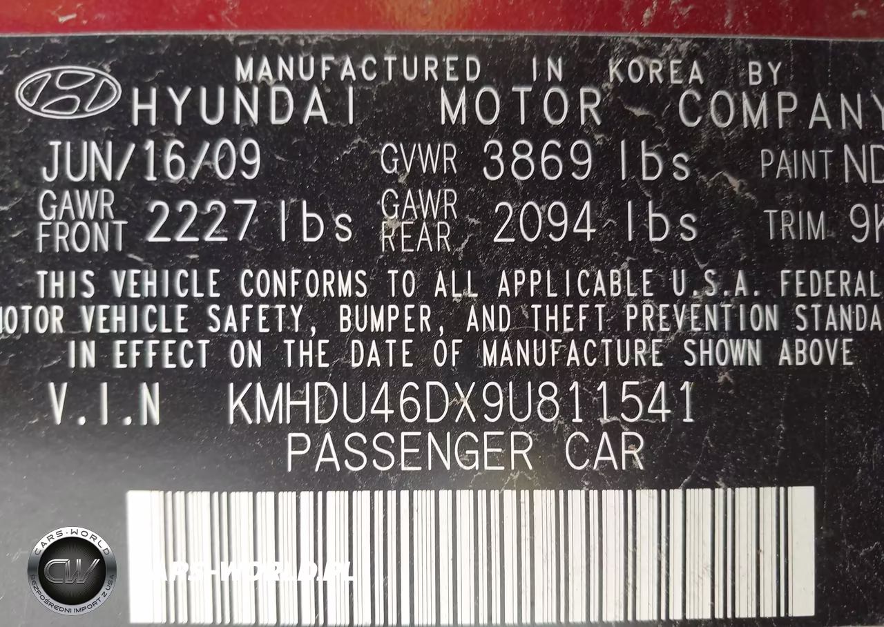 2009 Hyundai Elantra Gls VIN:KMHDU46DX9U811541 - 9