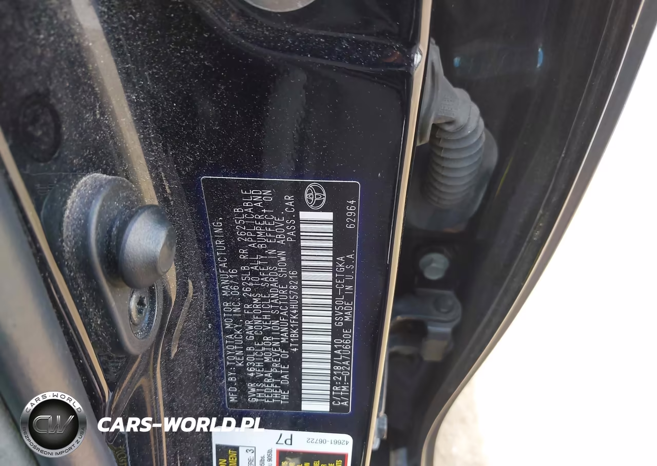2017 Toyota Camry Xle V6 VIN:4T1BK1FK4HU578216 - 9