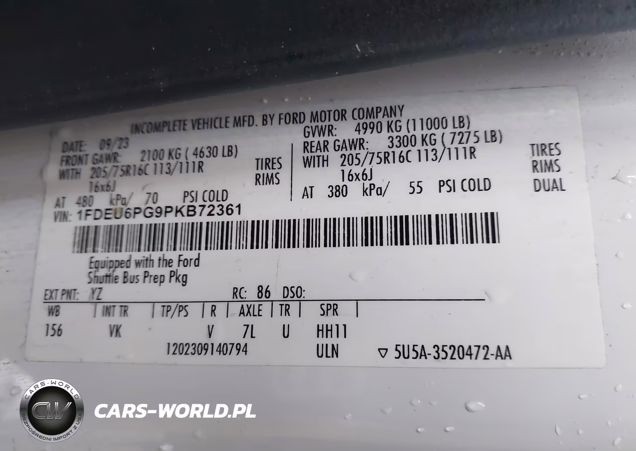 2023 Ford Transit-350 Cutaway VIN:1FDEU6PG9PKB72361 - 8