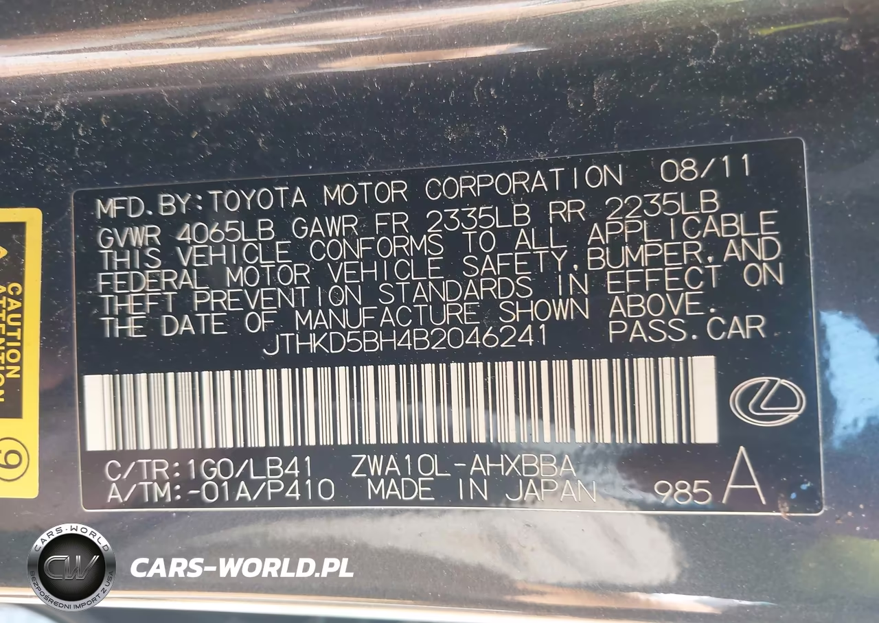 2011 Lexus Ct 200 VIN:JTHKD5BH4B2046241 - 9