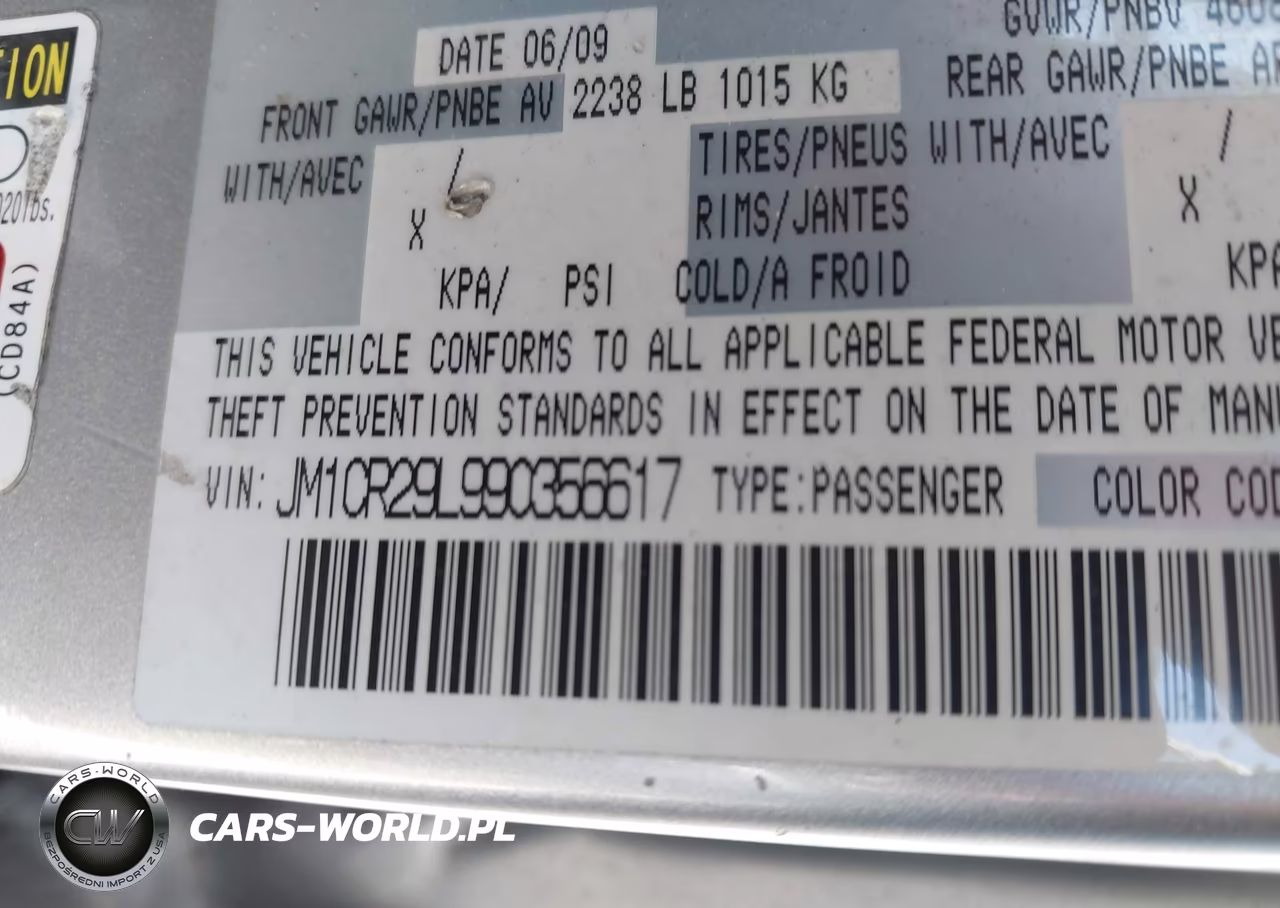 2009 Mazda Mazda5 Sport VIN:JM1CR29L990356617 - 9