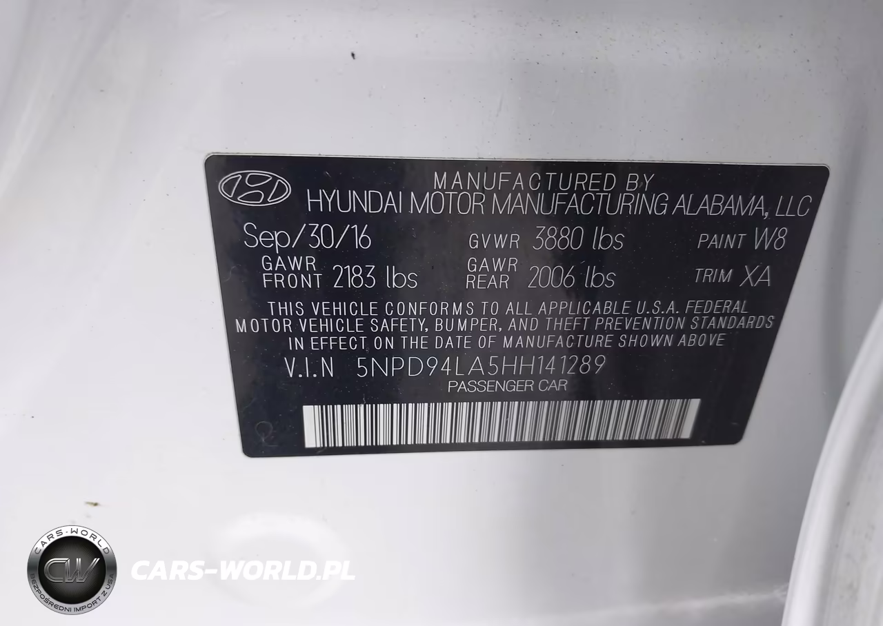 2017 Hyundai Elantra Eco VIN:5NPD94LA5HH141289 - 9