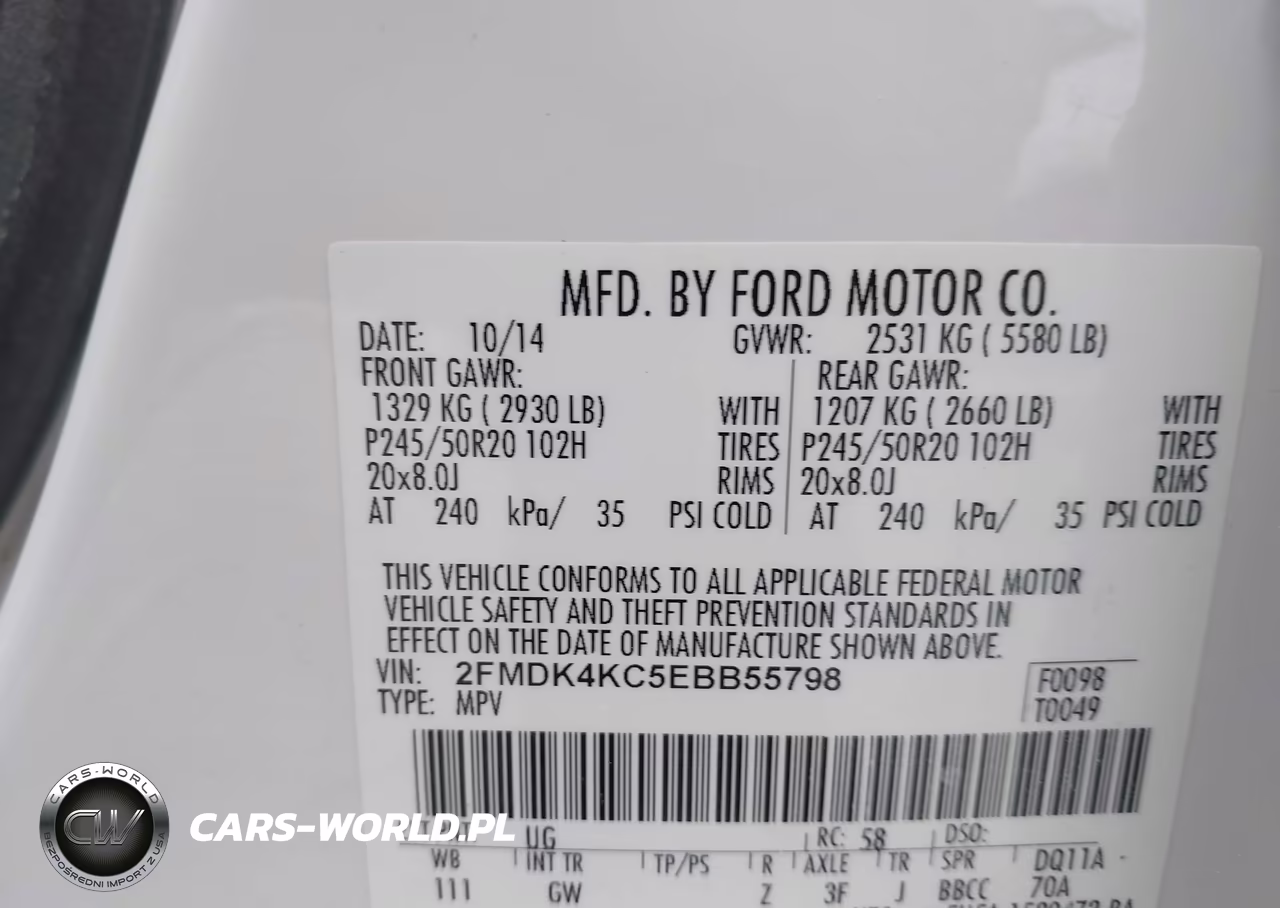2014 Ford Edge Limited VIN:2FMDK4KC5EBB55798 - 9