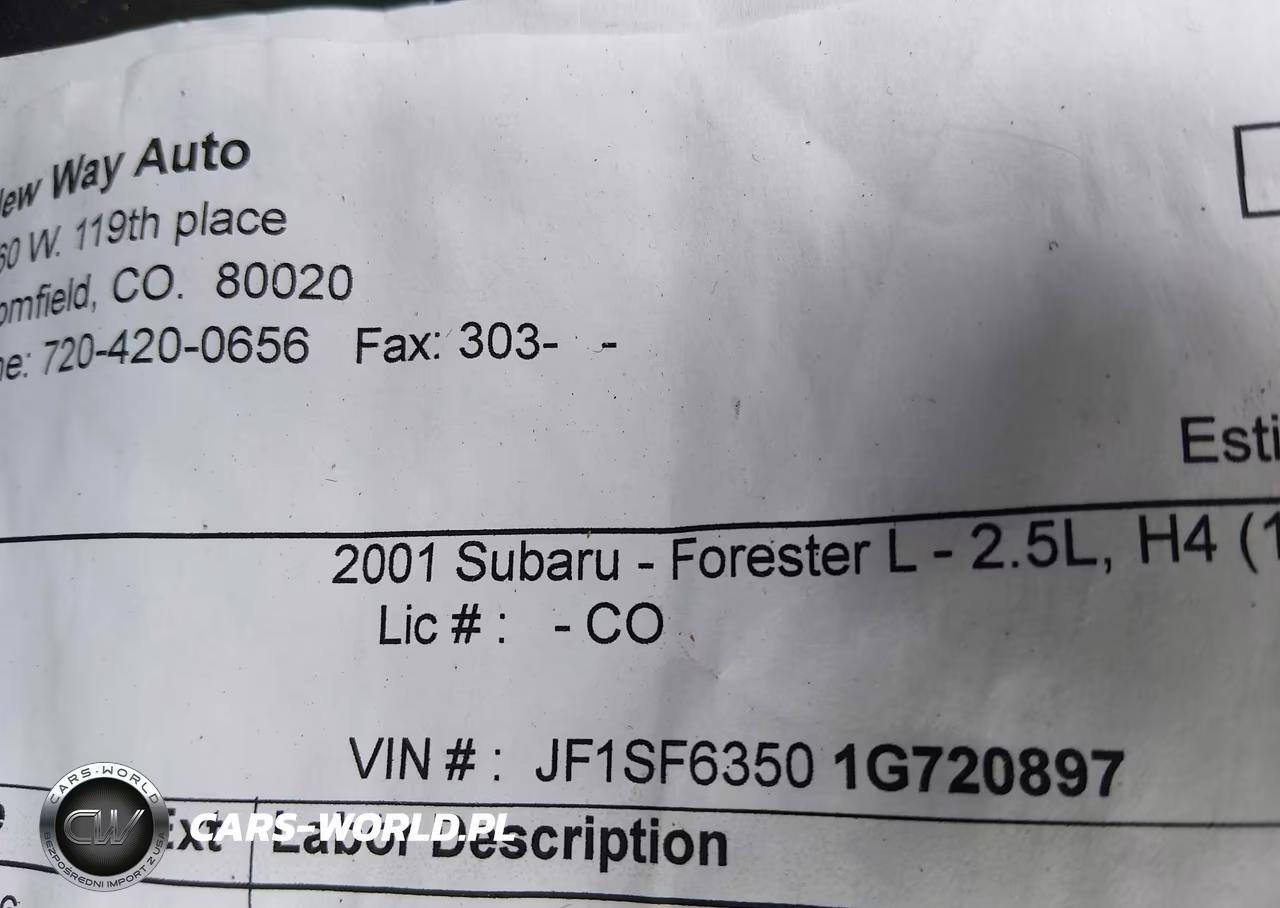 2001 Subaru Forester L VIN:JF1SF63501G720897 - 9