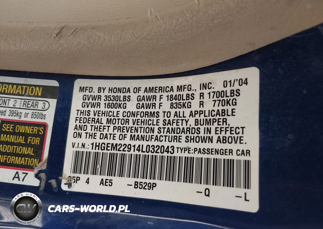 2004 Honda Civic Ex VIN:1HGEM22914L032043 - 9