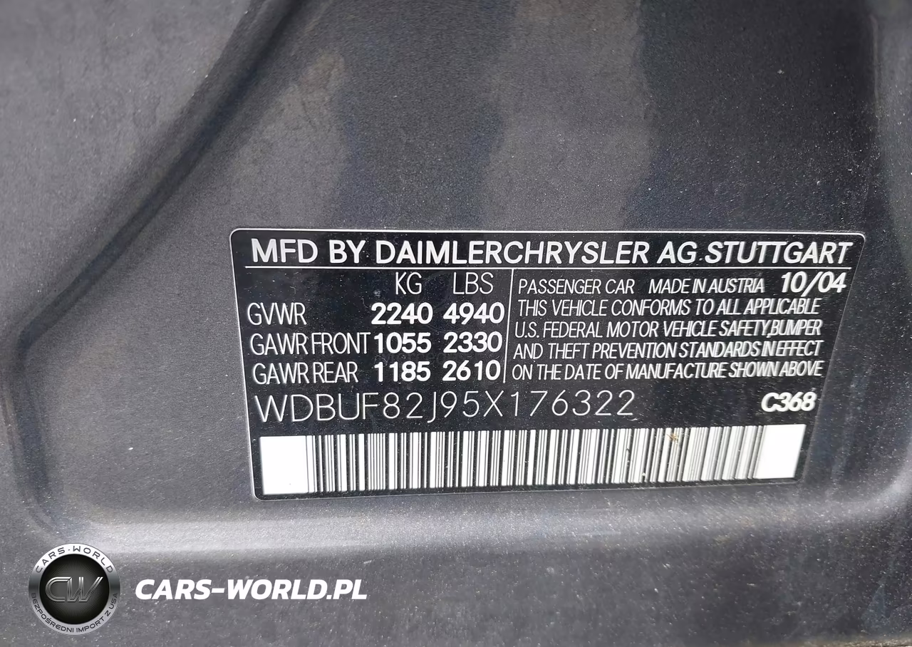 2005 Mercedes-Benz E 320 4Matic VIN:WDBUF82J95X176322 - 9
