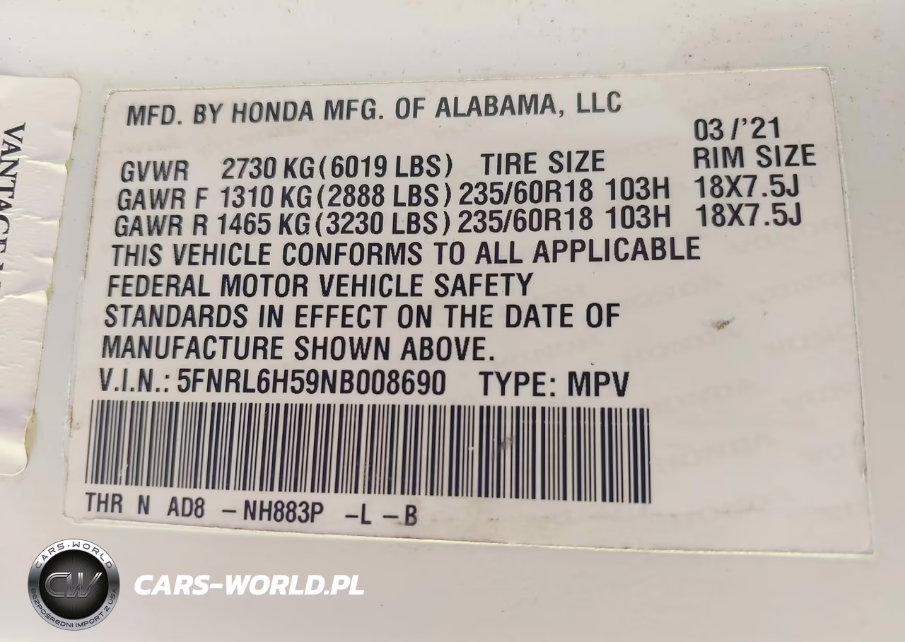 2022 Honda Odyssey Ex VIN:5FNRL6H59NB008690 - 9