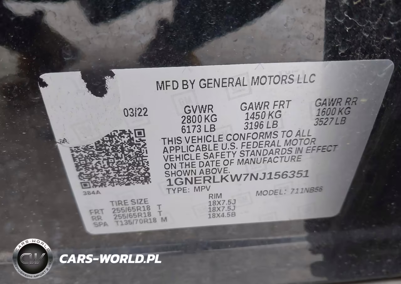 2022 Chevrolet Traverse Fwd 1Fl VIN:1GNERLKW7NJ156351 - 9
