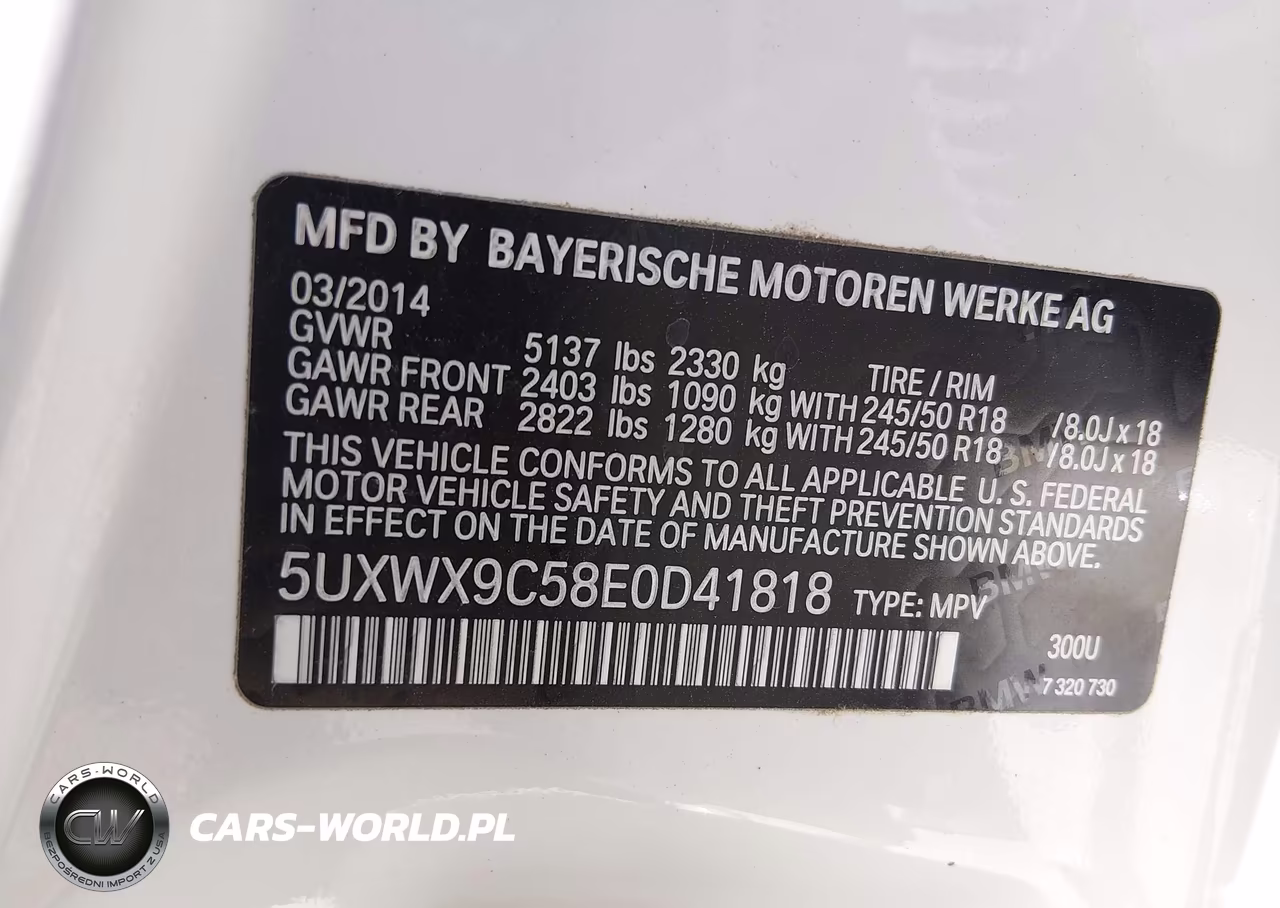 2014 BMW X3 xDrive28I VIN:5UXWX9C58E0D41818 - 9