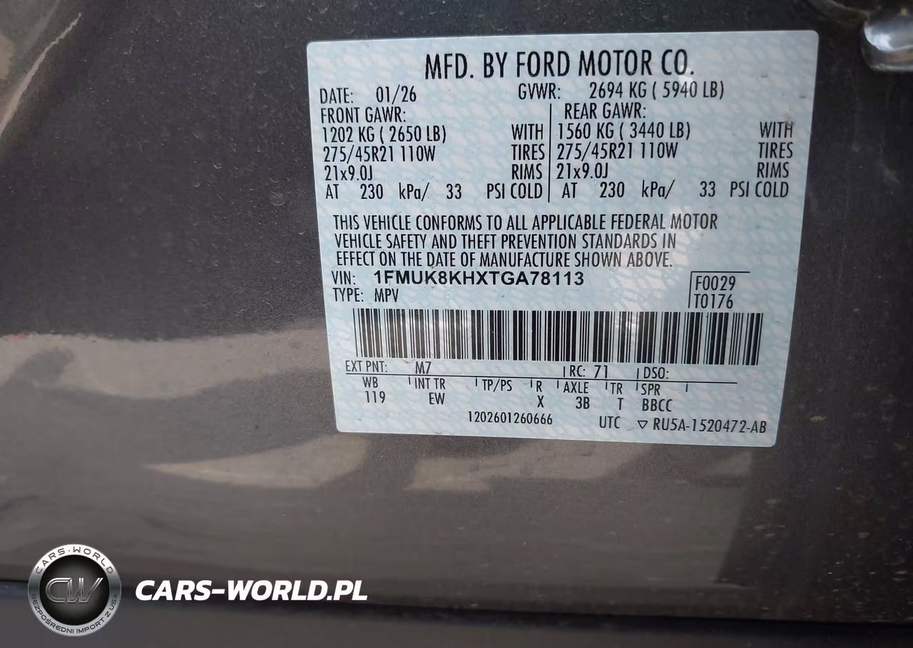 2026 Ford Explorer St-Line VIN:1FMUK8KHXTGA78113 - 9