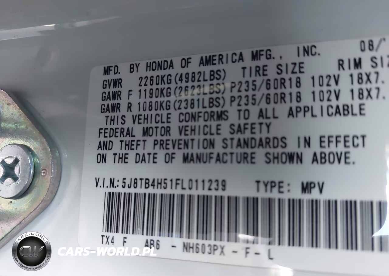 2015 Acura Rdx VIN:5J8TB4H51FL011239 - 9