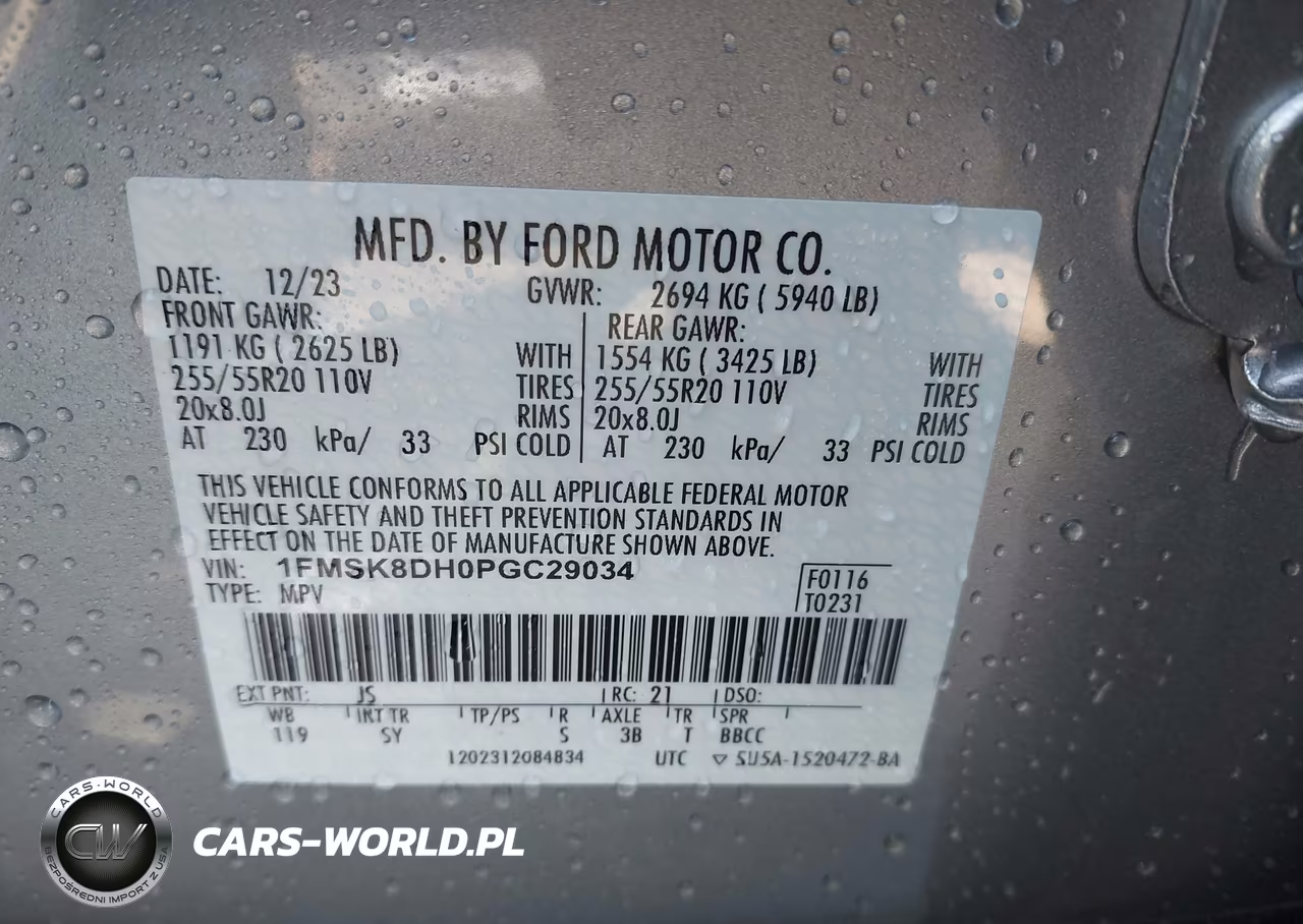 2023 Ford Explorer Xlt VIN:1FMSK8DH0PGC29034 - 9