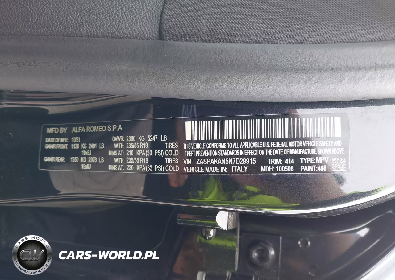 2022 Alfa Romeo Stelvio Sprint Awd VIN:ZASPAKAN5N7D29915 - 9