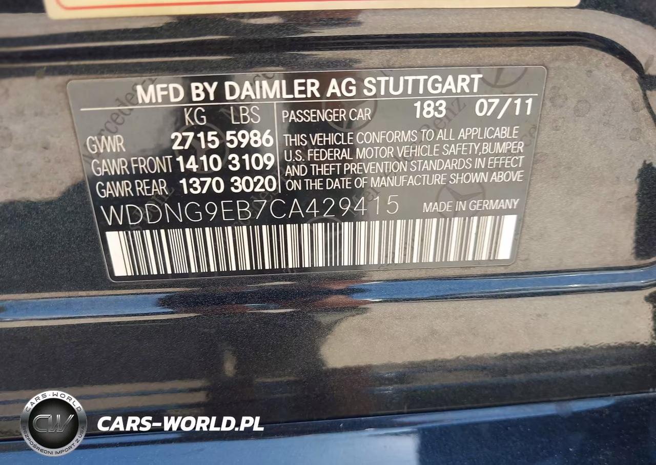2012 Mercedes-Benz S 550 4Matic VIN:WDDNG9EB7CA429415 - 9