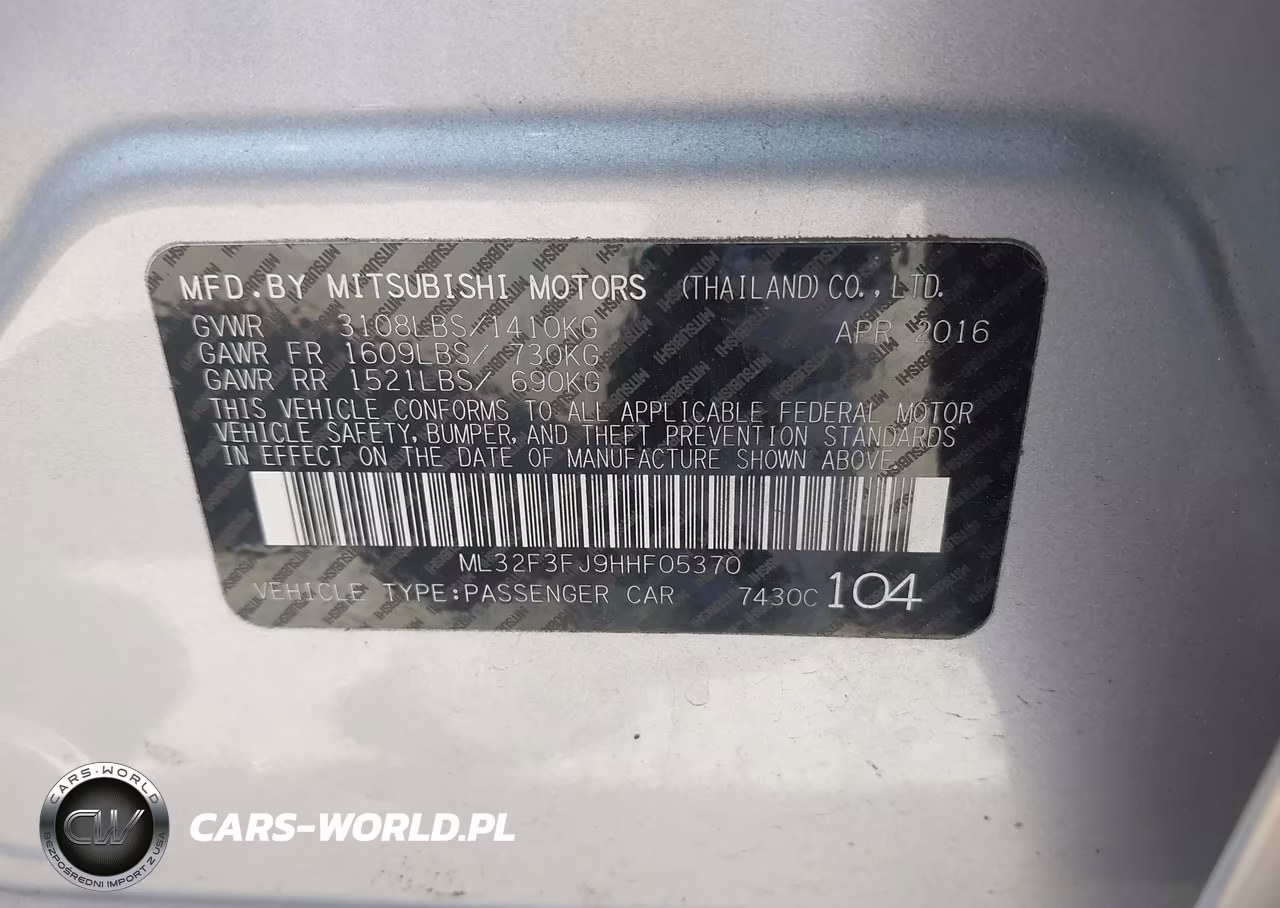 2017 Mitsubishi Mirage G4 Es VIN:ML32F3FJ9HHF05370 - 9