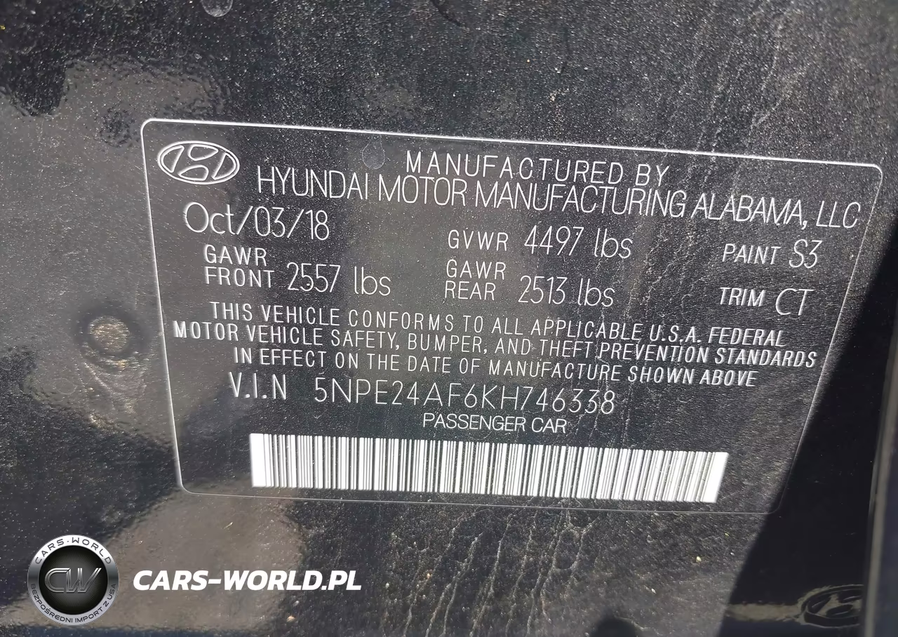 2019 Hyundai Sonata Se VIN:5NPE24AF6KH746338 - 9