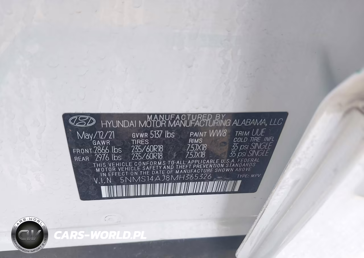 2021 Hyundai Santa Fe Se VIN:5NMS14AJ8MH365326 - 9
