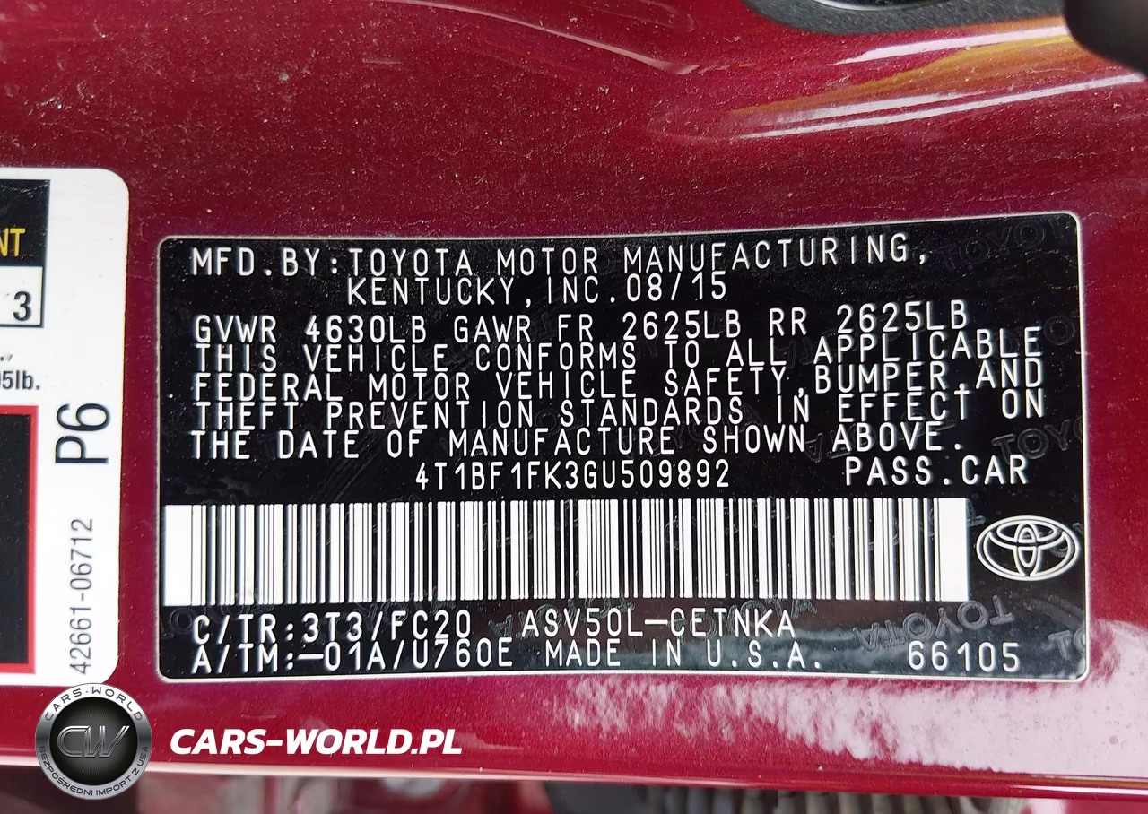 2016 Toyota Camry Le VIN:4T1BF1FK3GU509892 - 9