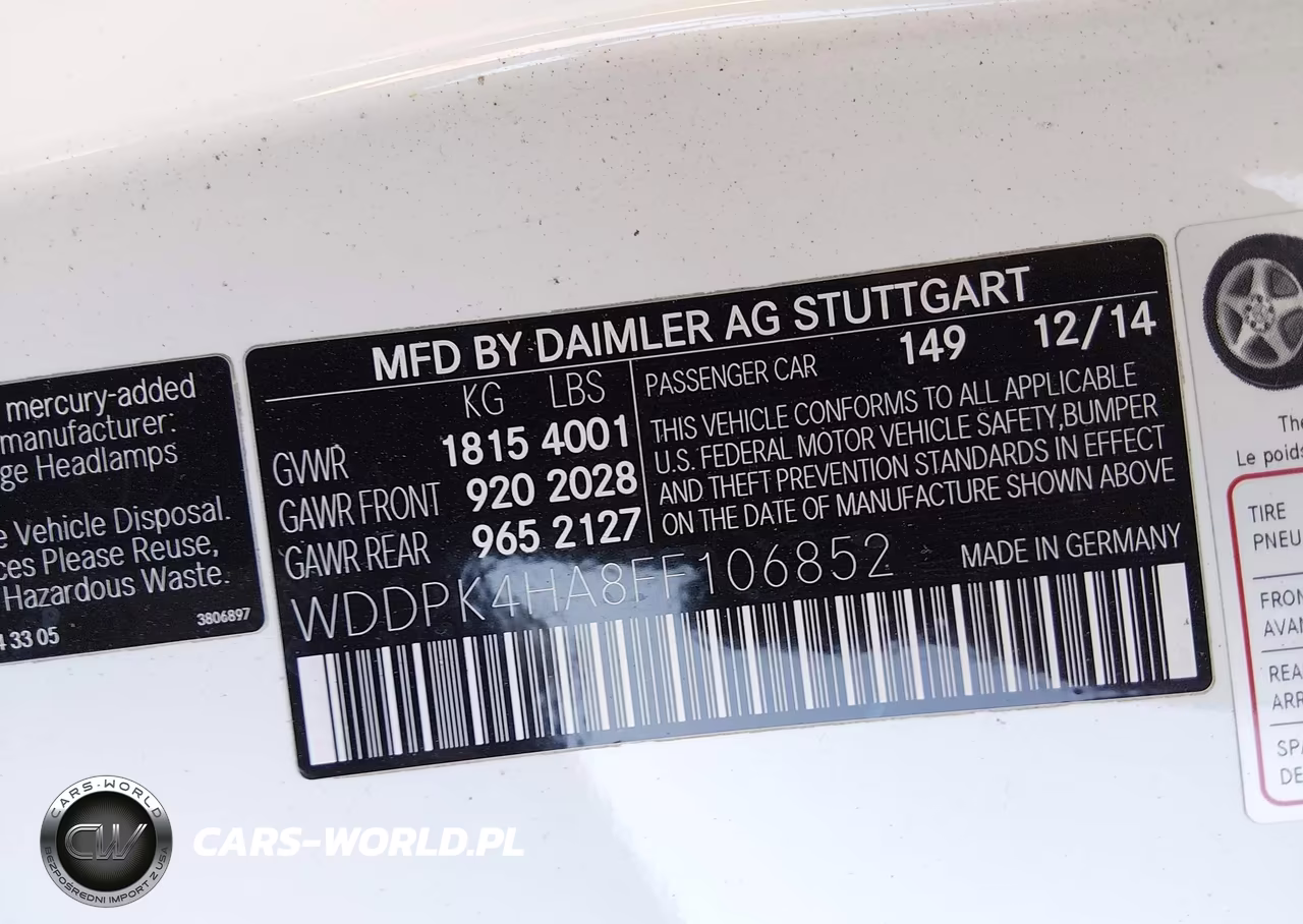2015 Mercedes-Benz Slk 250 VIN:WDDPK4HA8FF106852 - 9