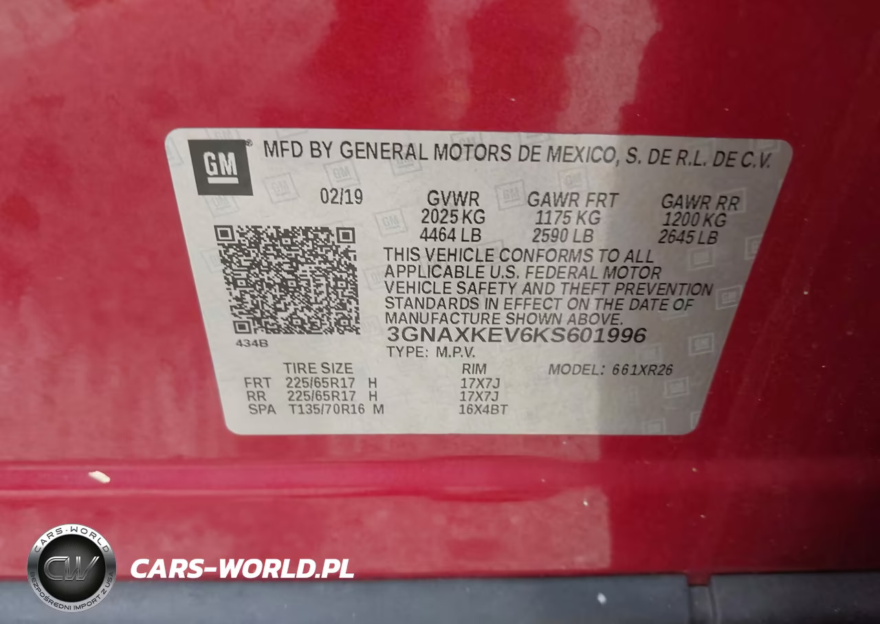 2019 Chevrolet Equinox Lt VIN:3GNAXKEV6KS601996 - 9