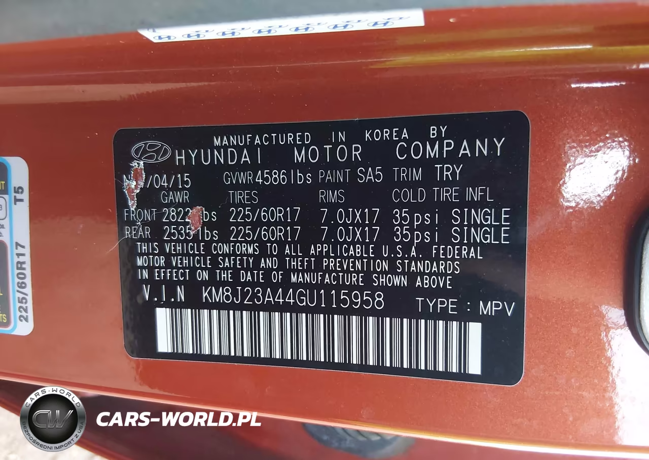 2016 Hyundai Tucson Se VIN:KM8J23A44GU115958 - 9