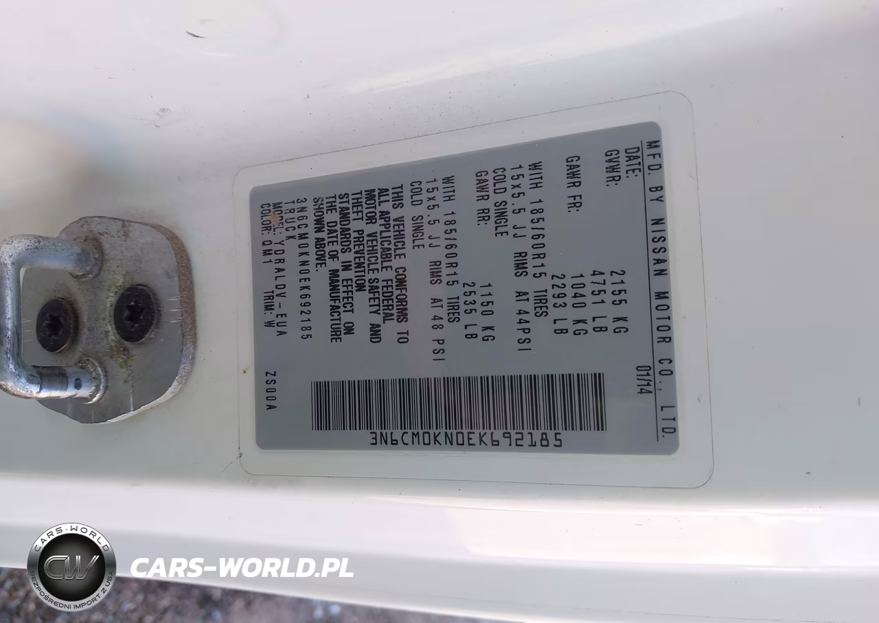 2014 Nissan Nv200 S VIN:3N6CM0KN0EK692185 - 9