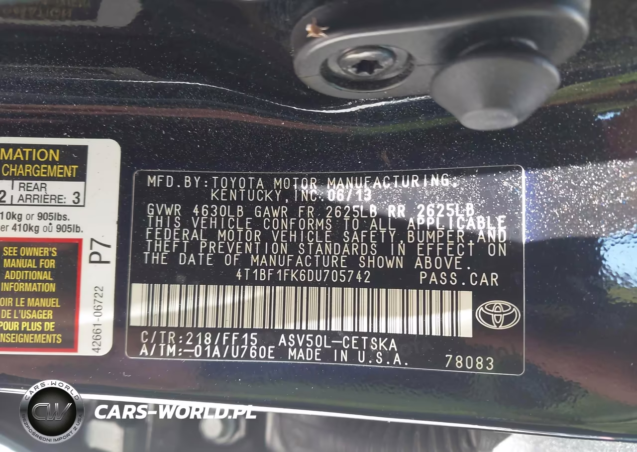 2013 Toyota Camry Se VIN:4T1BF1FK6DU705742 - 9