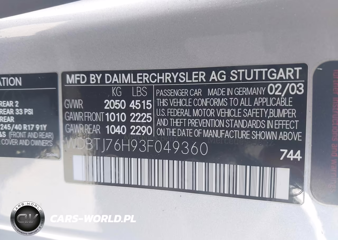 2003 Mercedes-Benz Clk 55 Amg VIN:WDBTJ76H93F049360 - 9