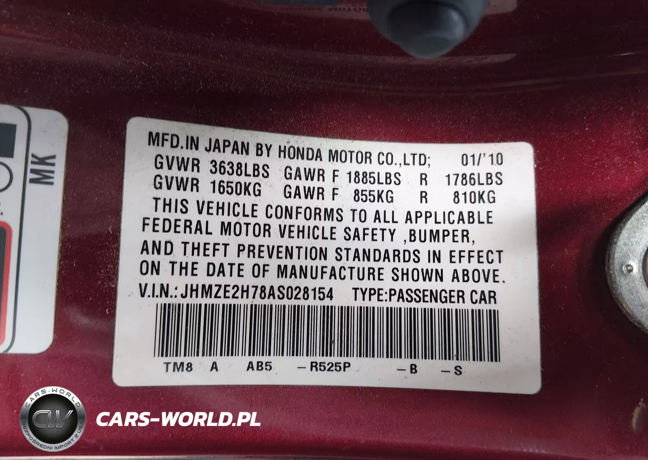 2010 Honda Insight Ex VIN:JHMZE2H78AS028154 - 9