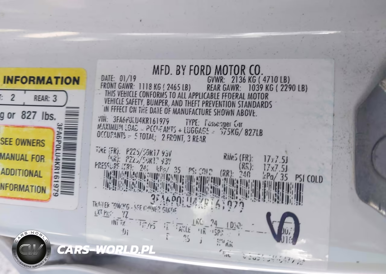 2019 Ford Fusion Hybrid Se VIN:3FA6P0LU4KR161979 - 9