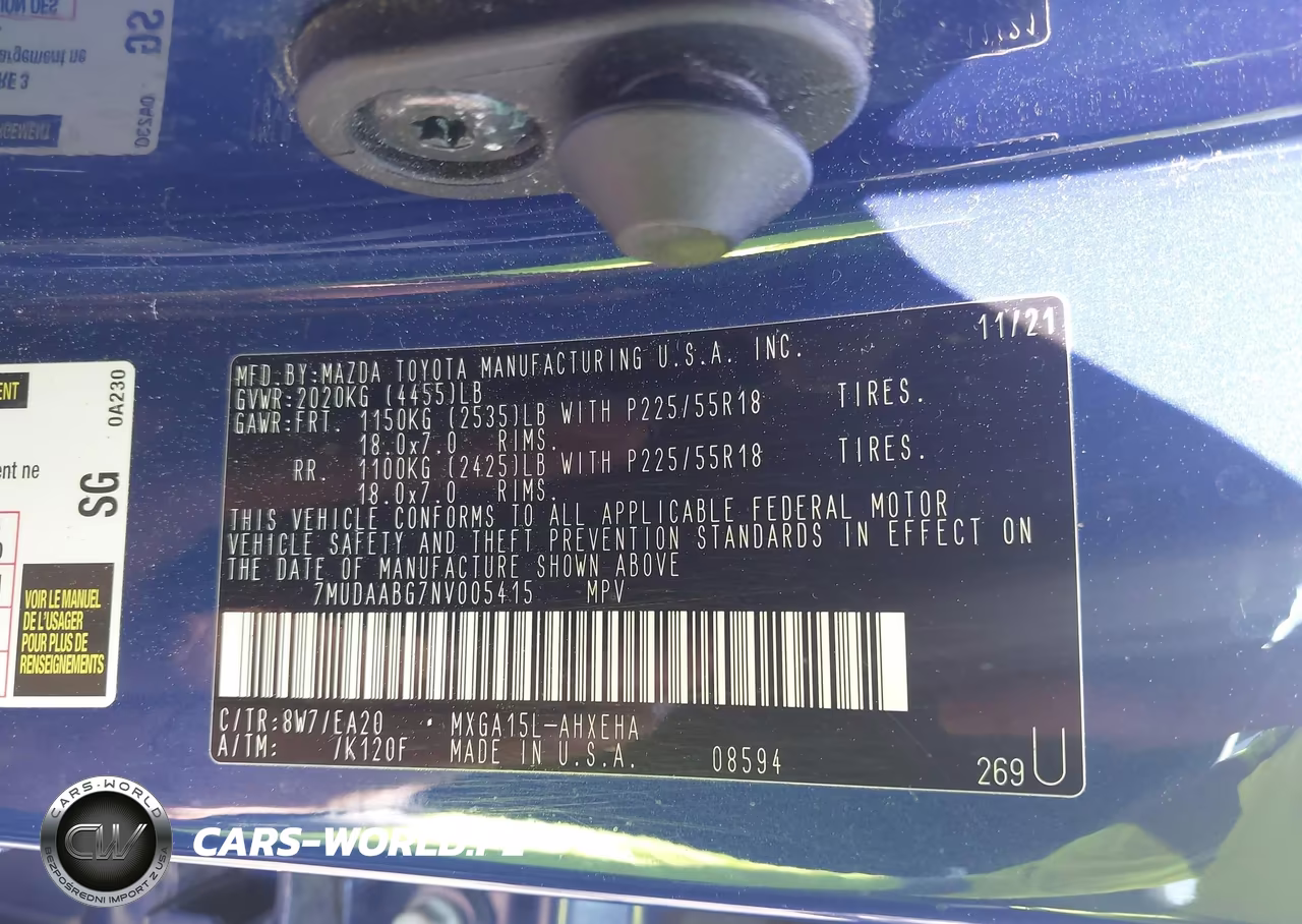 2022 Toyota Corolla Cross Xle VIN:7MUDAABG7NV005415 - 9