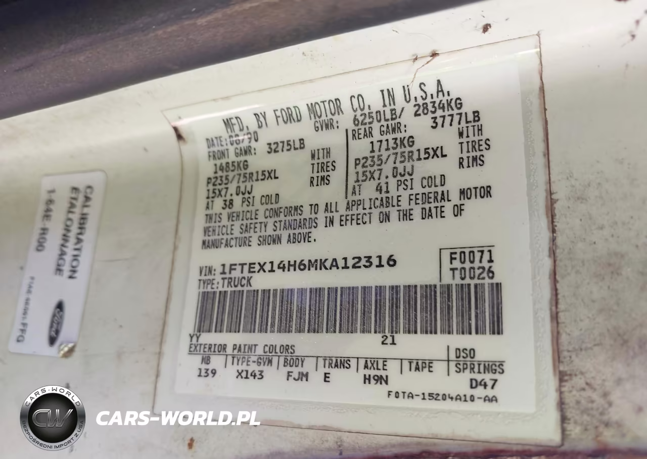 1991 Ford F150 VIN:1FTEX14H6MKA12316 - 9