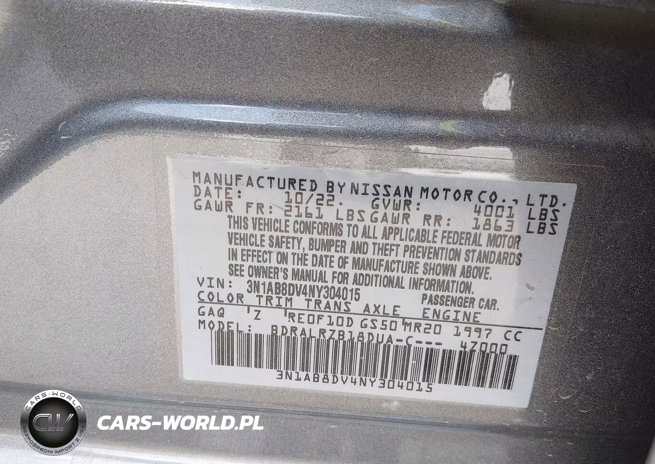 2022 Nissan Sentra Sr VIN:3N1AB8DV4NY304015 - 9