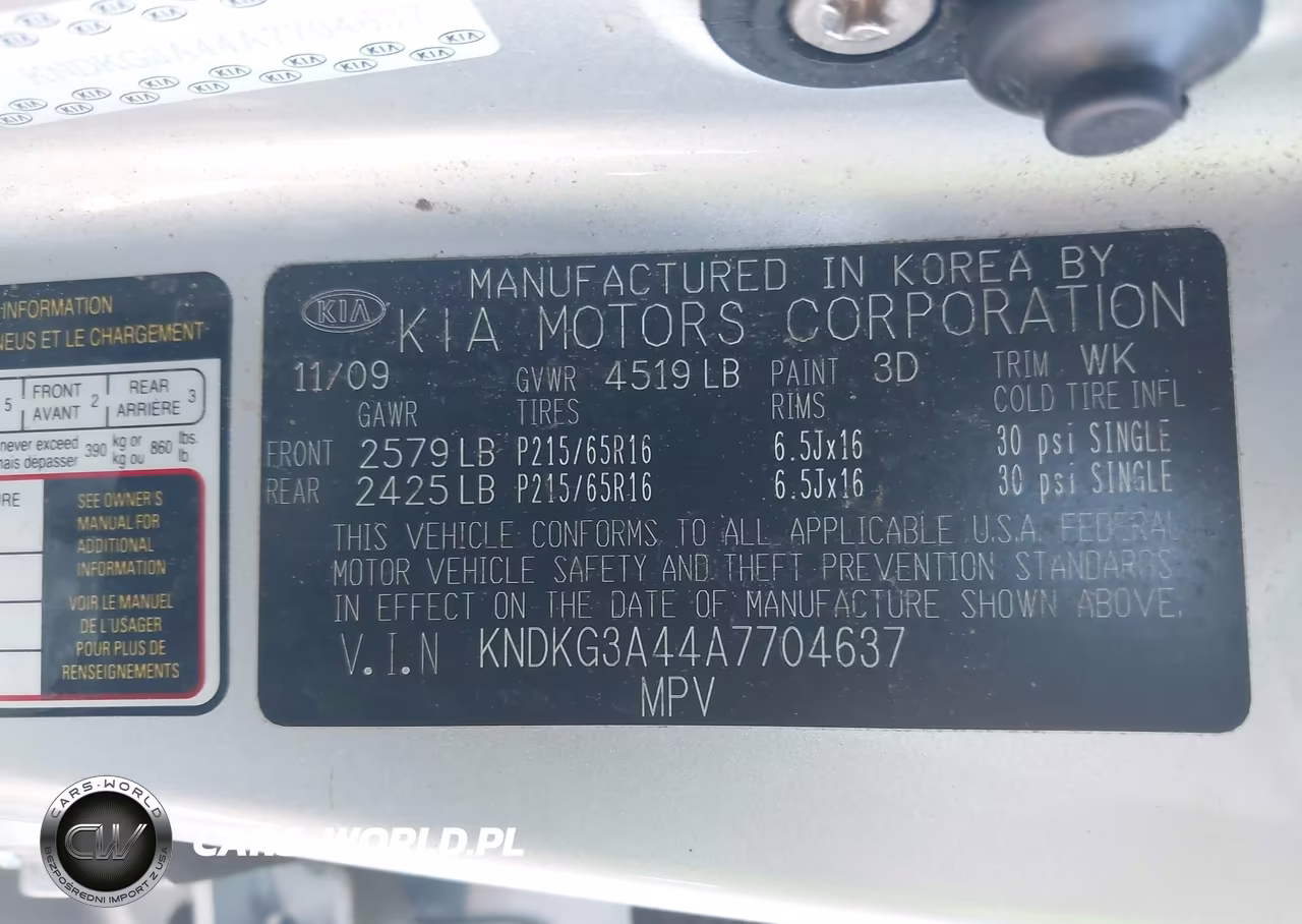 2010 Kia Sportage Lx VIN:KNDKG3A44A7704637 - 9