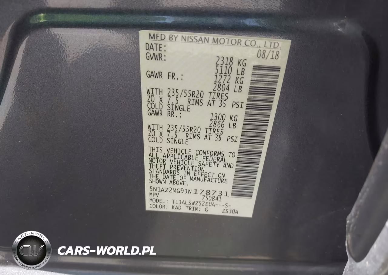 2018 Nissan Murano Platinum VIN:5N1AZ2MG9JN178731 - 9