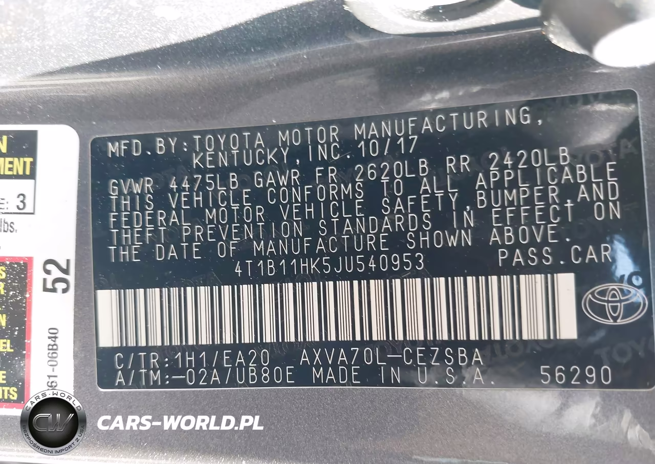 2018 Toyota Camry Se VIN:4T1B11HK5JU540953 - 9