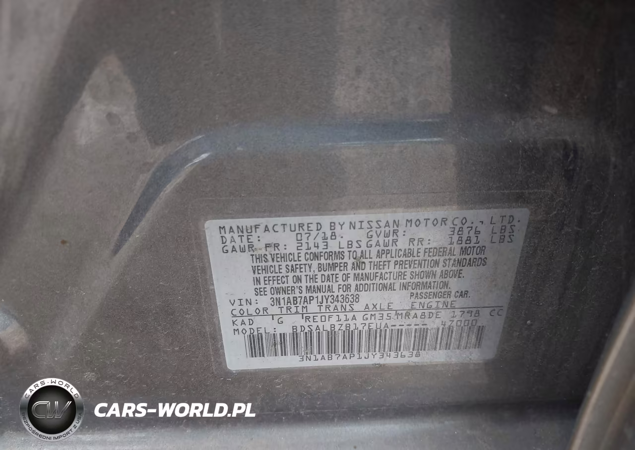 2018 Nissan Sentra S VIN:3N1AB7AP1JY343638 - 9