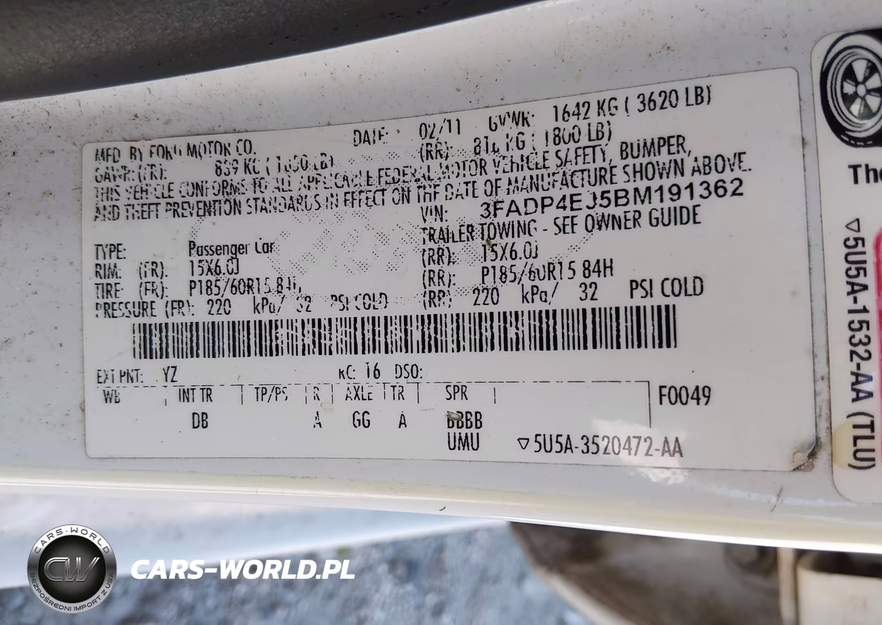2011 Ford Fiesta Se VIN:3FADP4EJ5BM191362 - 9